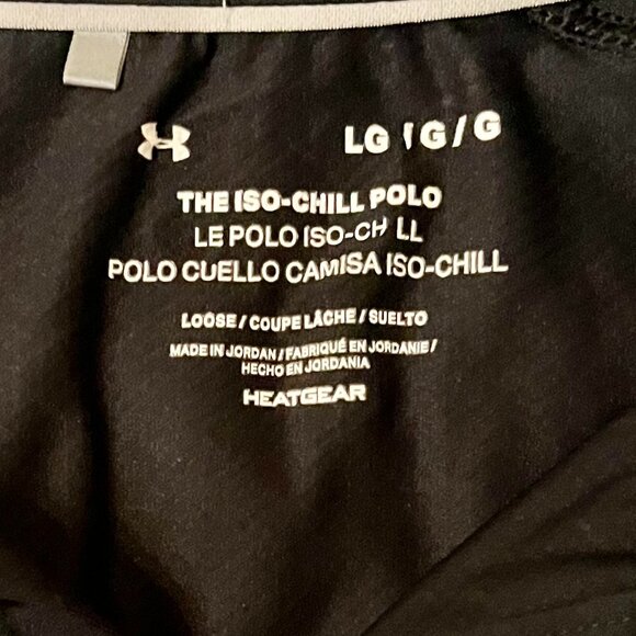 Mens Under Armour Black Iso-Chill Loose Fit Performance Polo Size Large - Picture 4 of 10
